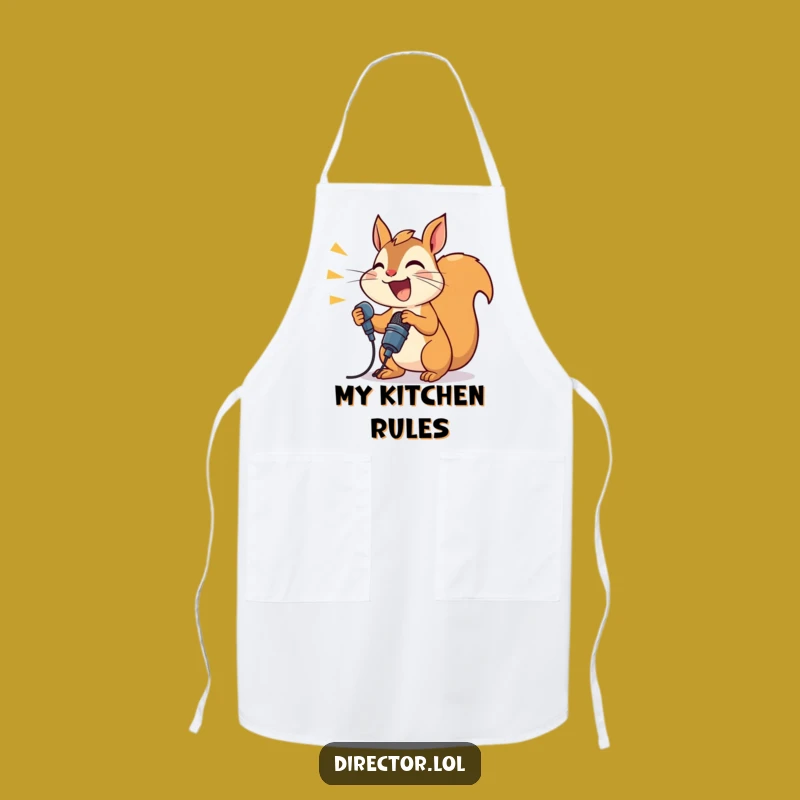 Funny Joyful Squirrel Apron, Hilarious Chef Gear for Loud Kitchen Fun