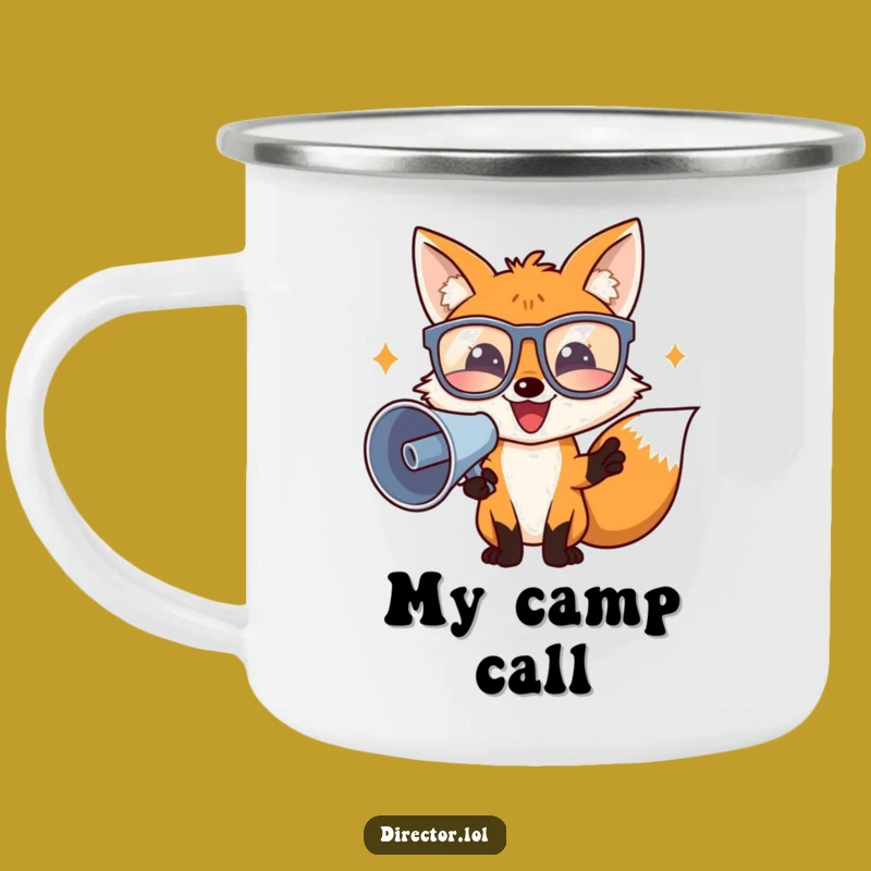 Funny Director Fox Camping Mug, Durable & Hilarious Outdoor Coffee Cup
