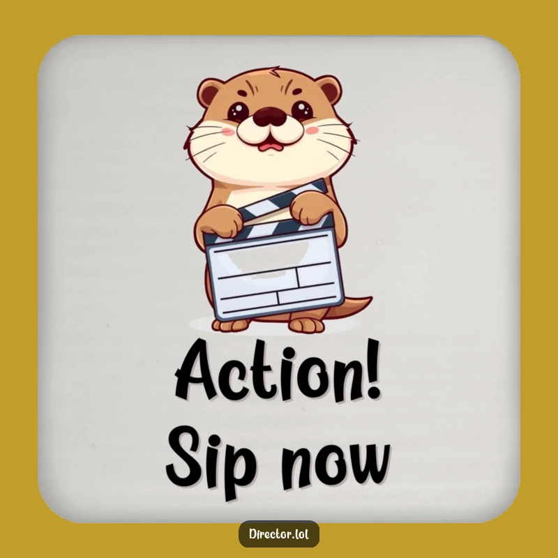 Funny Determined Otter Coaster, Hilarious Movie Clapper Table Protection