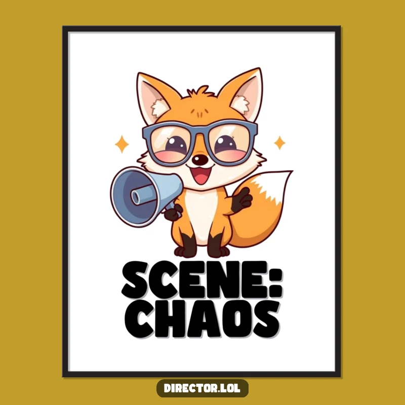 Funny Director Fox Poster, Hilarious Movie Scene Art for Wall Decor