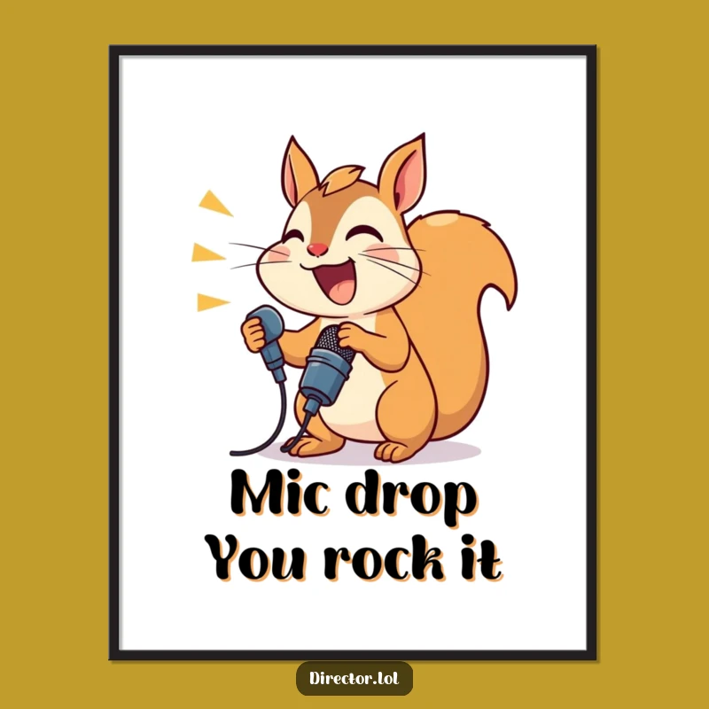 Free Printable Wall Art: Joyful Squirrel DJ, Hilarious Downloadable Artwork Gift