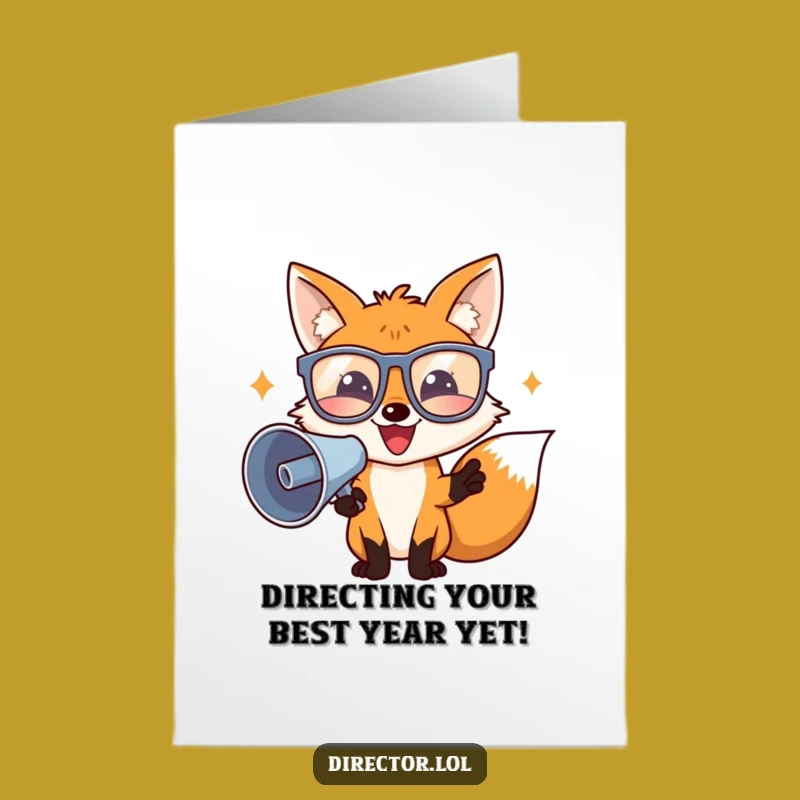 Free Printable Birthday Card: Funny Fox Director Movie Scene, Hilarious Downloadable Gift
