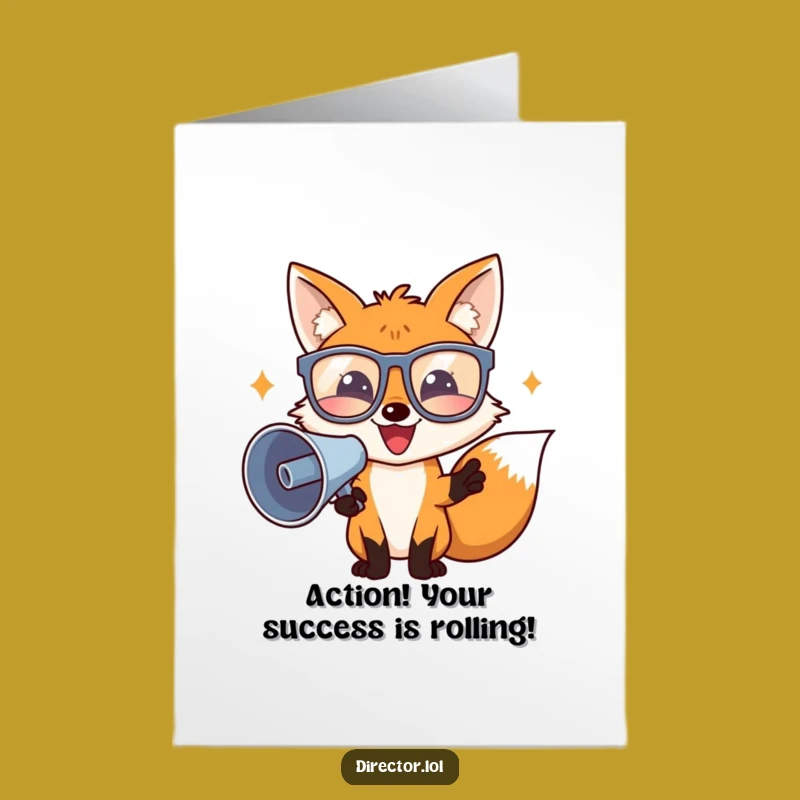Free Printable Congrats Card: Hilarious Fox Director Movie Premiere, Downloadable Success Gift