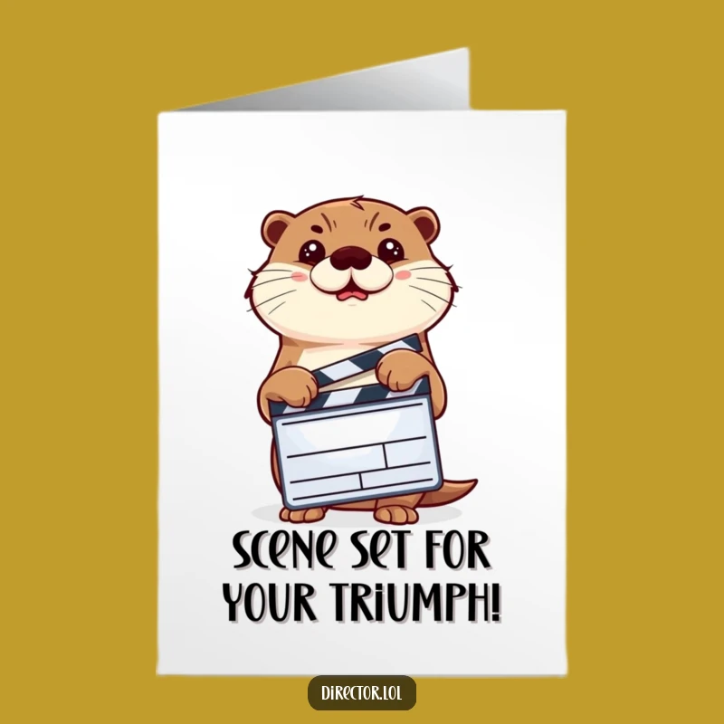 Free Printable Congrats Card: Otter Director's Success Scene, Hilarious Downloadable Gift