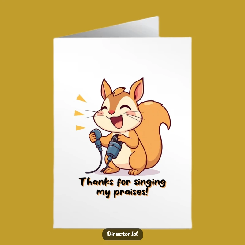 Free Printable Thank You Card: Squirrel MC Expressing Thanks Hilariously, Downloadable Gift